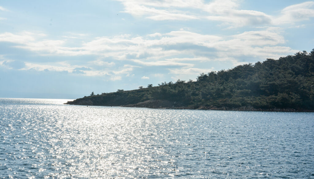 Ayvalik Turkey bright blue Aegean Sea hills green landscape fine art coastal photography by Hadi Baradaran ArtQuestor