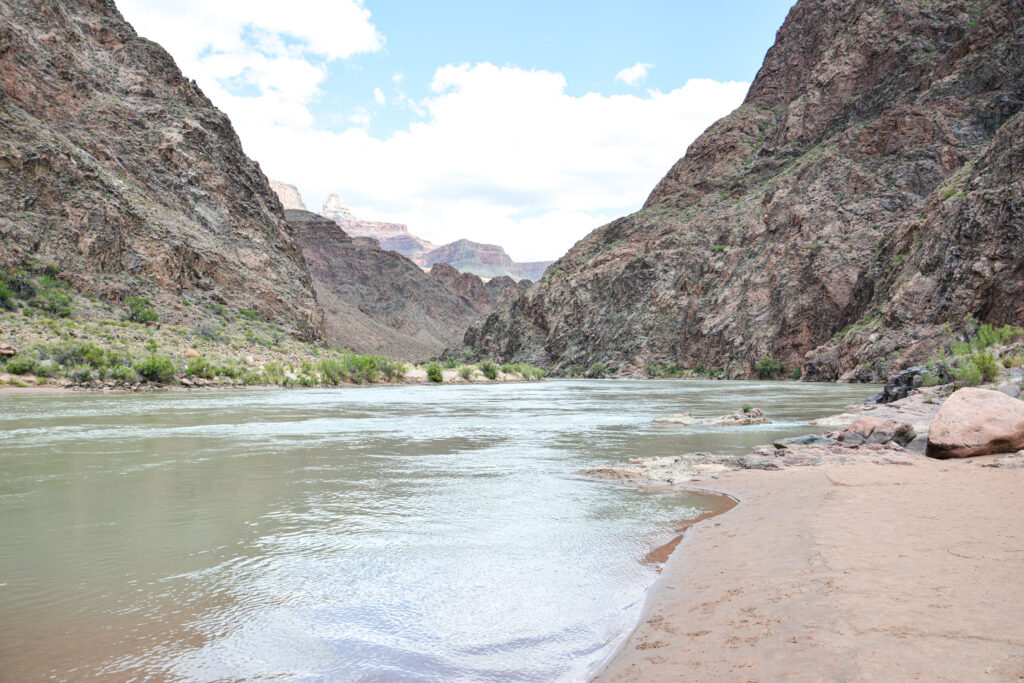 Colorado River turquoise water flowing through Grand Canyon towering walls Arizona fine art photography by Hadi Baradaran ArtQuestor