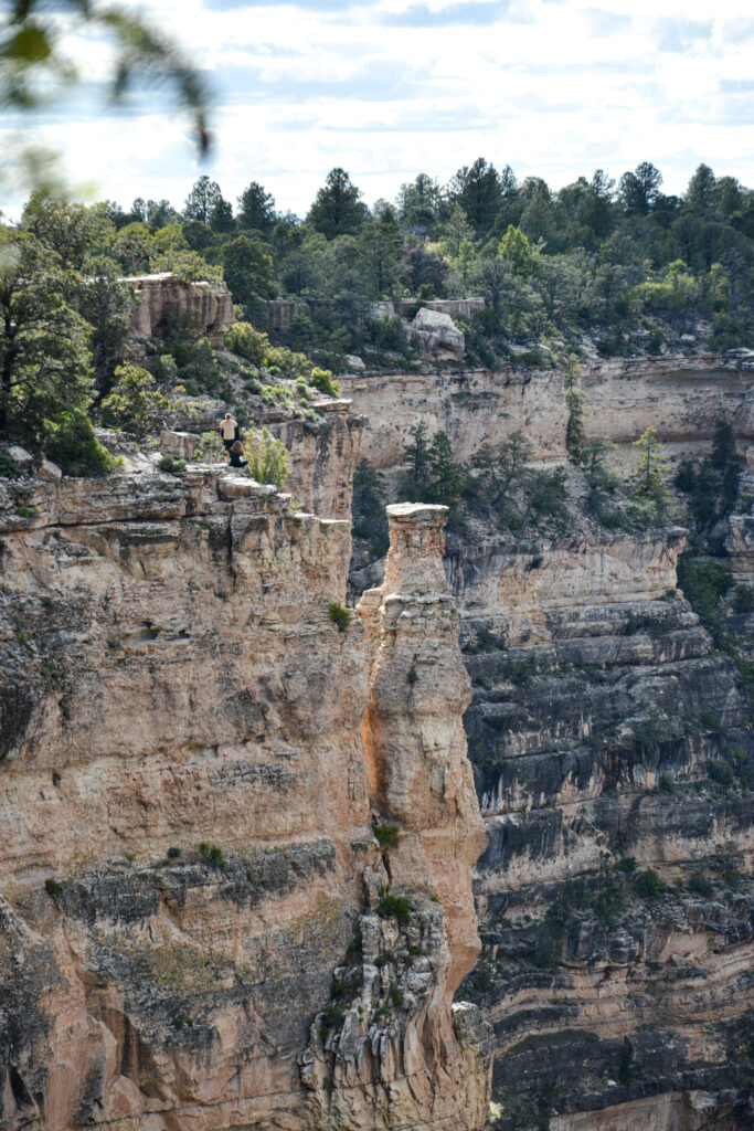 Grand Canyon towering cliff face pine trees Arizona fine art landscape photography by Hadi Baradaran ArtQuestor